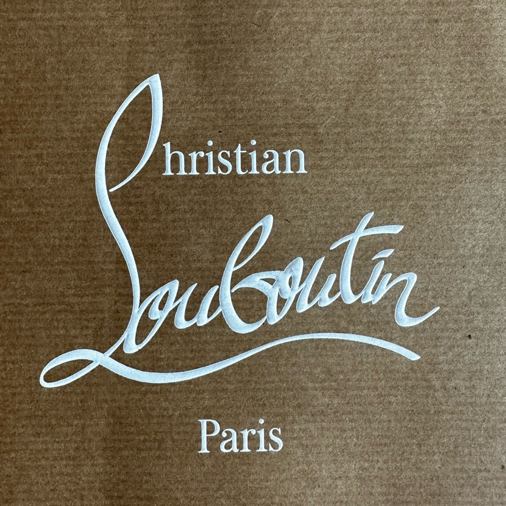 New Authentic Christian Louboutin Medium Paper Shopping Brown Bag Rope Handle